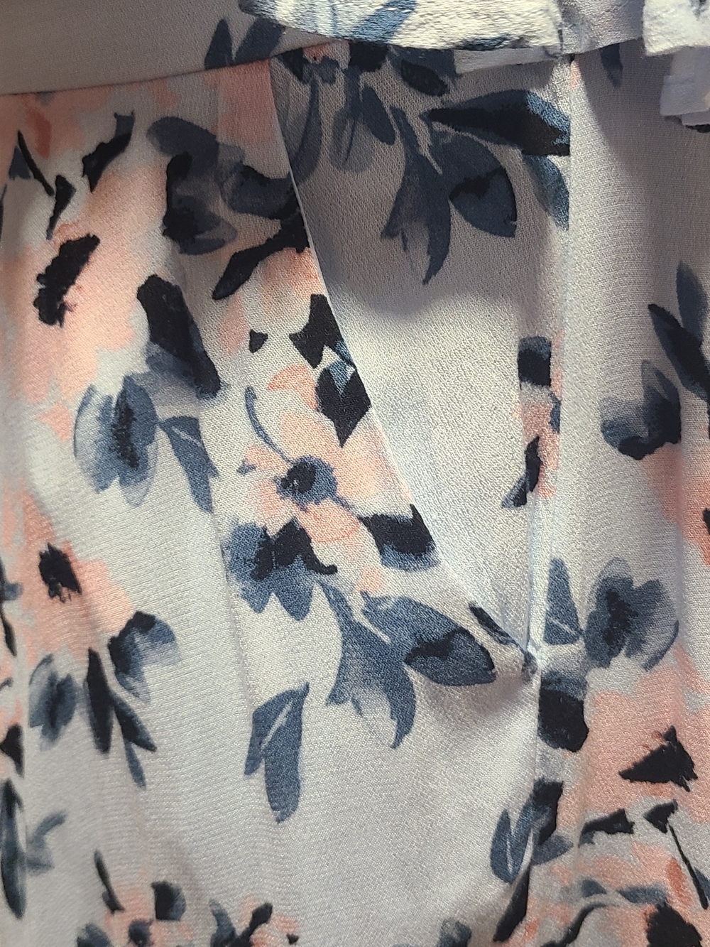 torrid Light Blue Floral Off-Shoulder Midi Dress with Pink Accents - Picture 5 of 7